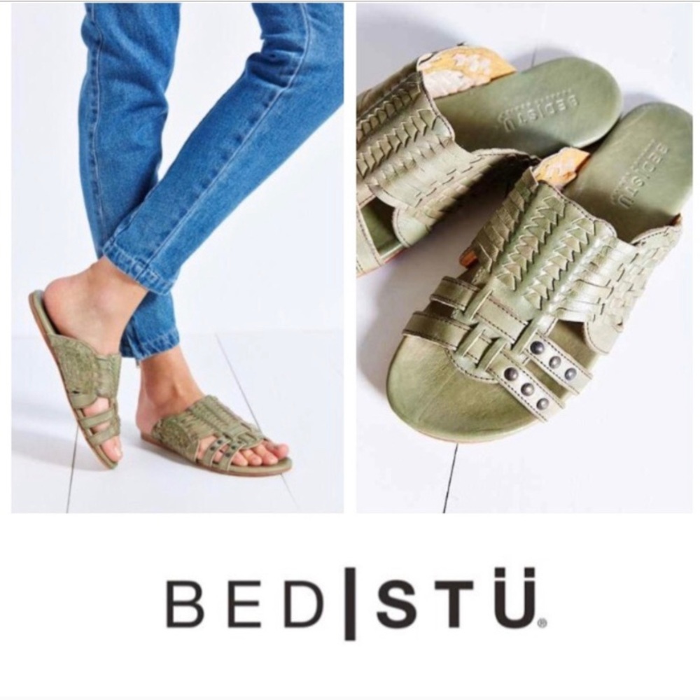 Bed Stu Diaz Leather Huarache Sandals in Green